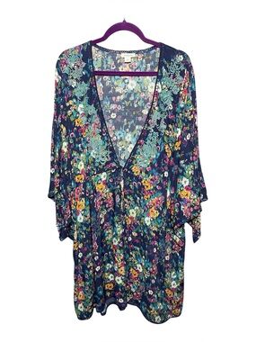 Sundance Coverup Dress embroidered detail deep v-neck